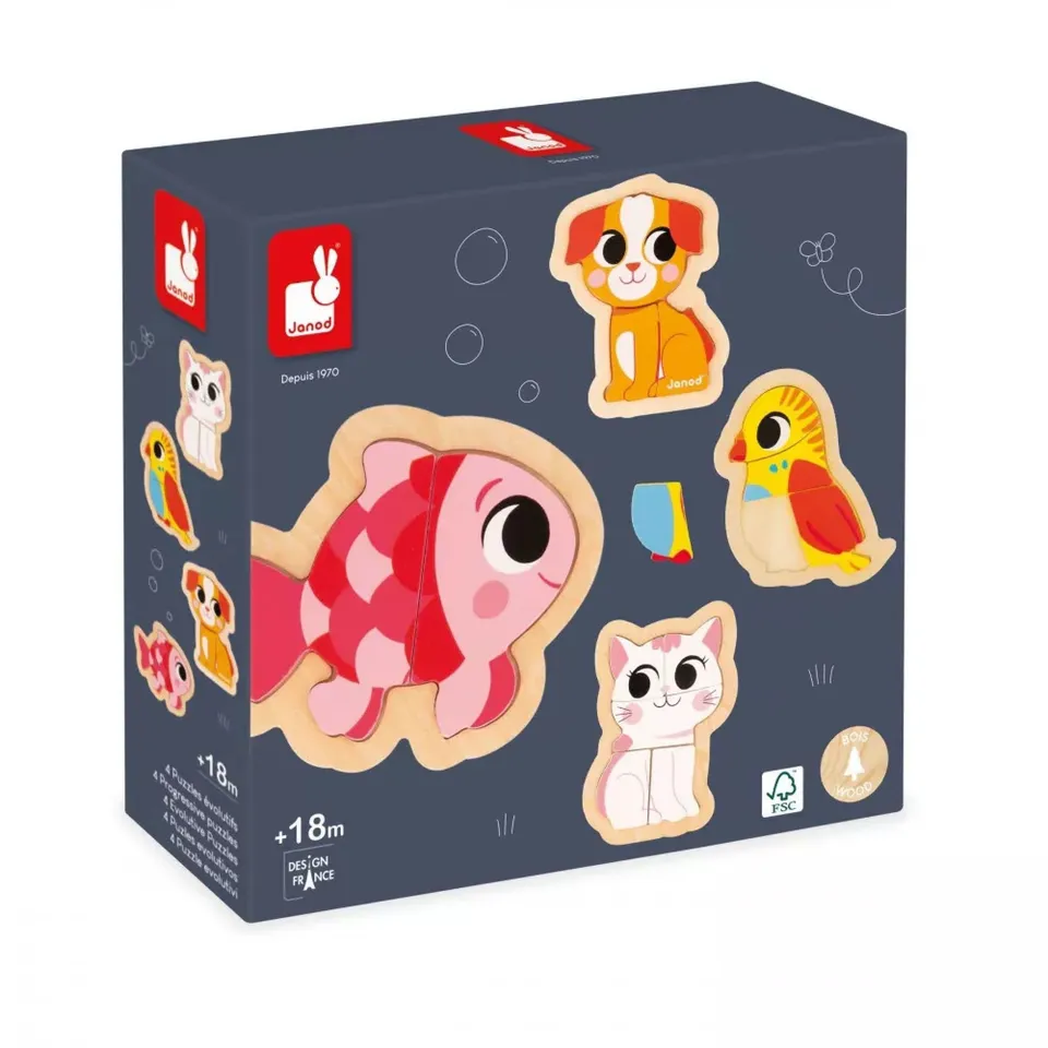 janod-j07115-holzpuzzle-set-haustiere-4-evolutive-puzzles-mit-2-bis-5-teilen image 1