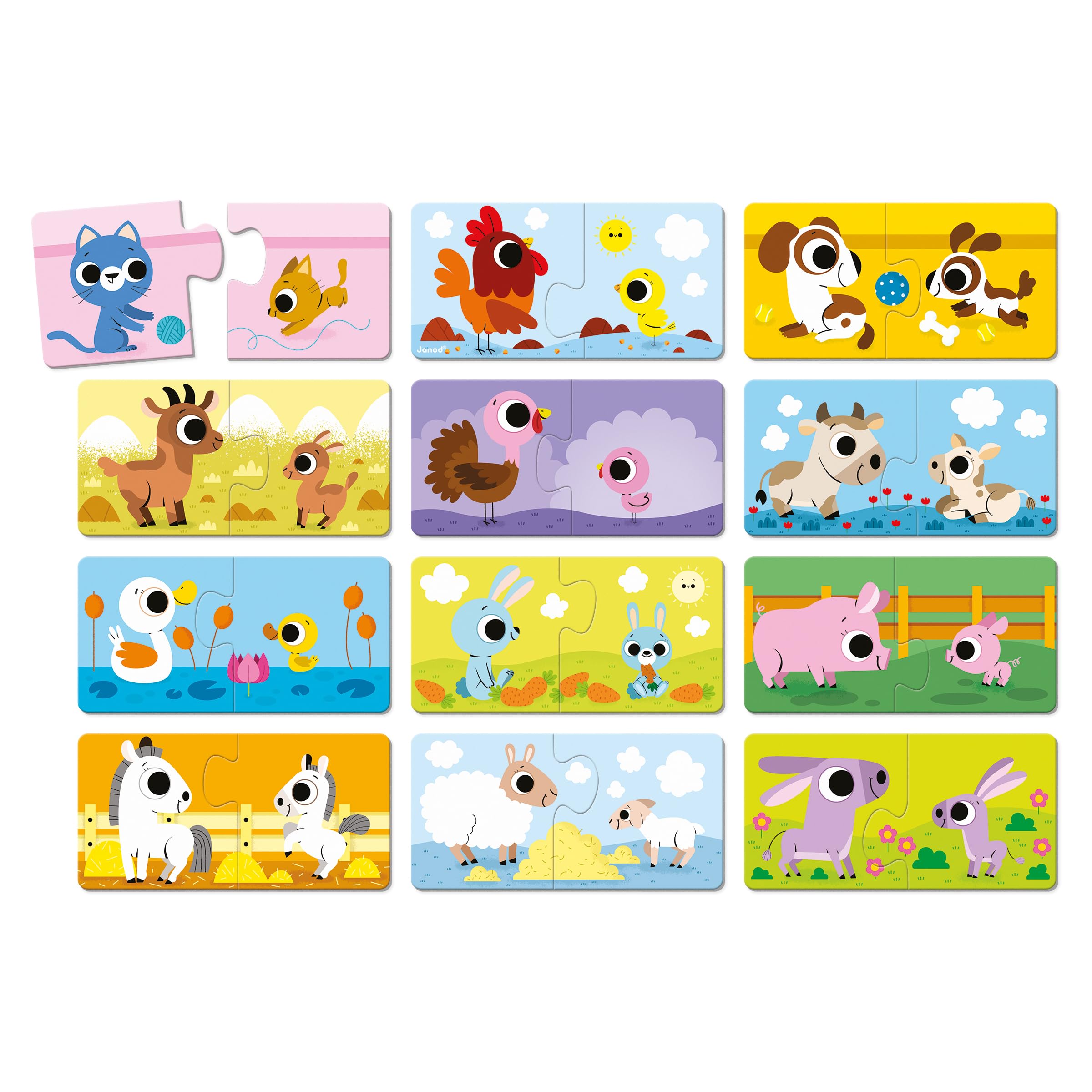 janod-eltern-babytierpuzzle-j02637-12x2-teile-bauernhof-ab-2-jahre image 2