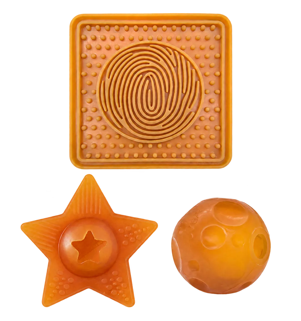 hevea-hund-enrichment-set-leckmatte-star-treat-mond-ball image 1