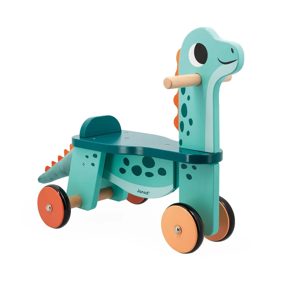 janod-portosaurus-dinosaurier-reittier-j05828-laufrad-sitzh-he-21-cm image 1