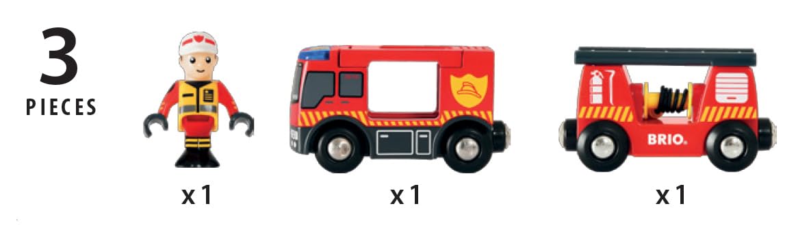 brio-world-feuerwehr-leiterfahrzeug-feuerwehrauto-mit-anh-nger-und-figur image 2