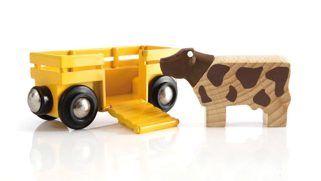 brio-world-tierwagen-mit-kuh-holzeisenbahn-zubeh-r image 3