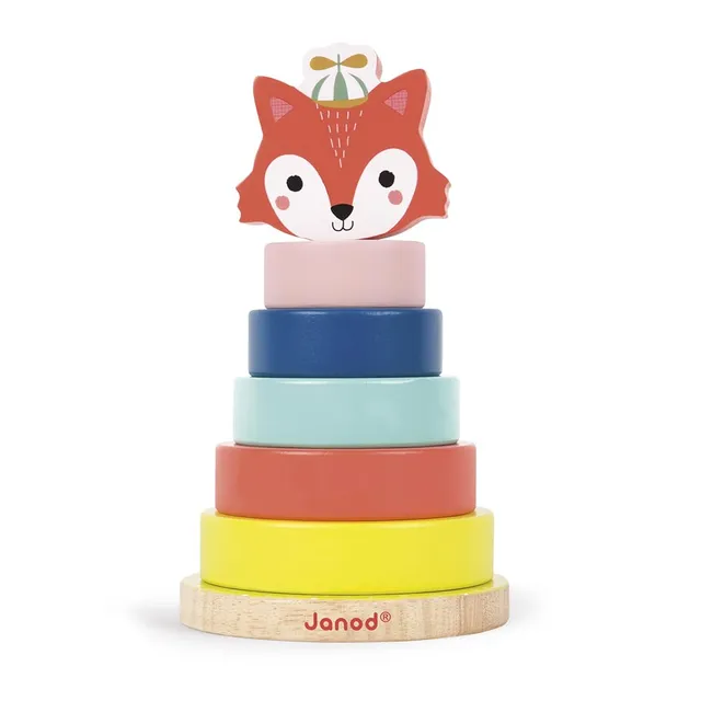 janod-baby-forest-j08014-holz-stapelspiel-fuchs-ab-1-jahr image 1