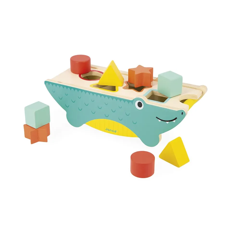 janod-kroko-formensortierer-tropik-holzspielzeug-j08267 image 1