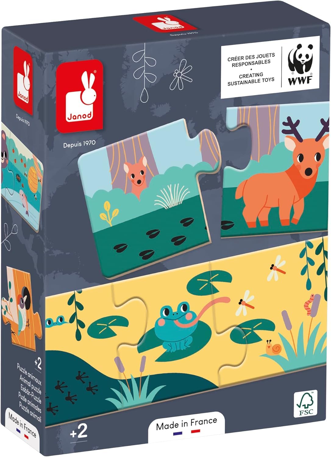 janod-tierpuzzle-mit-tierspuren-j08649-10x-3-teilige-lernpuzzles image 1