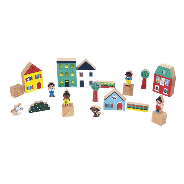 janod-bausteine-stadt-j05917-set-aus-36-holzw-rfeln-mit-figuren image 1
