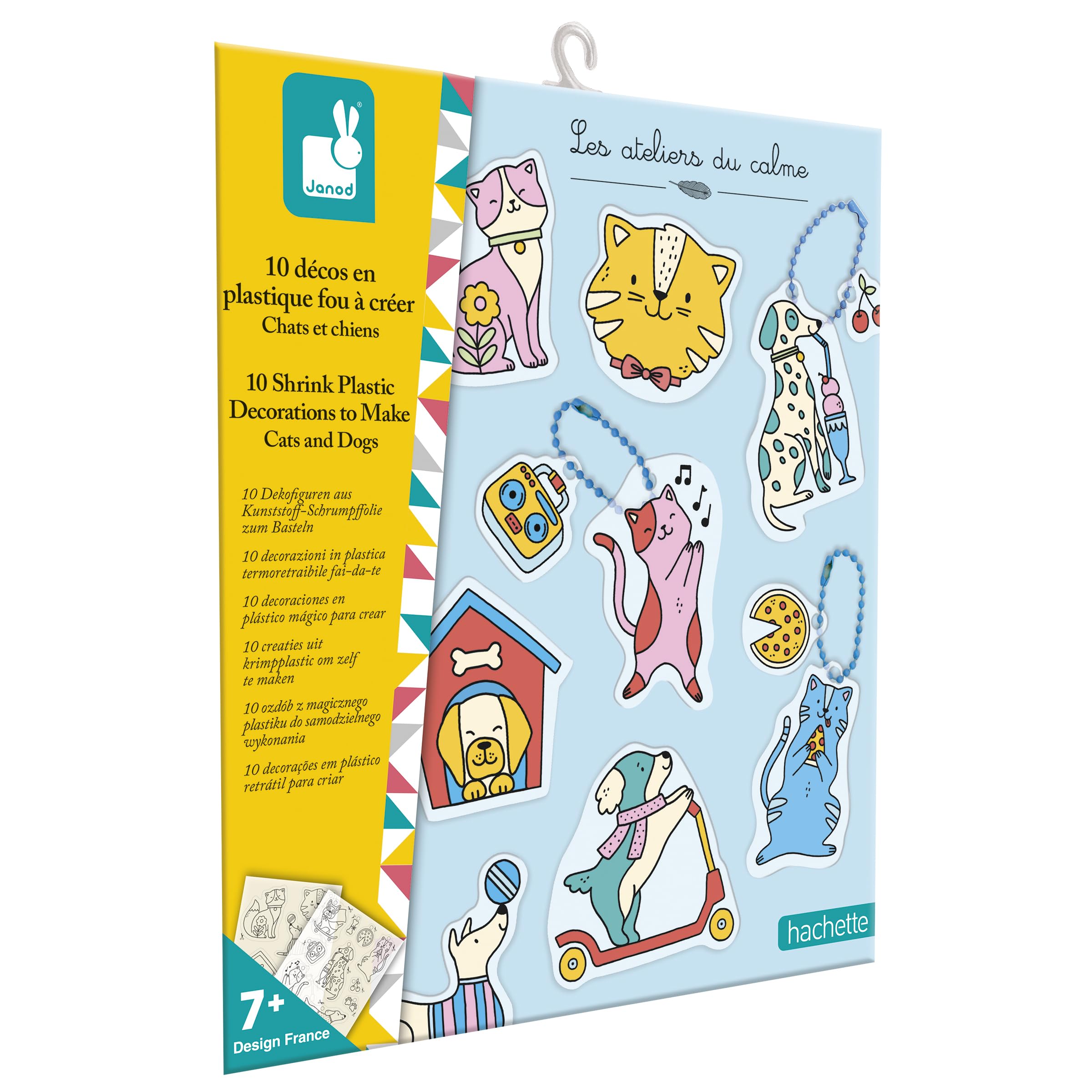 janod-les-ateliers-du-calme-set-mit-10-schrumpffolien-dekos-hunde-katzen image 1