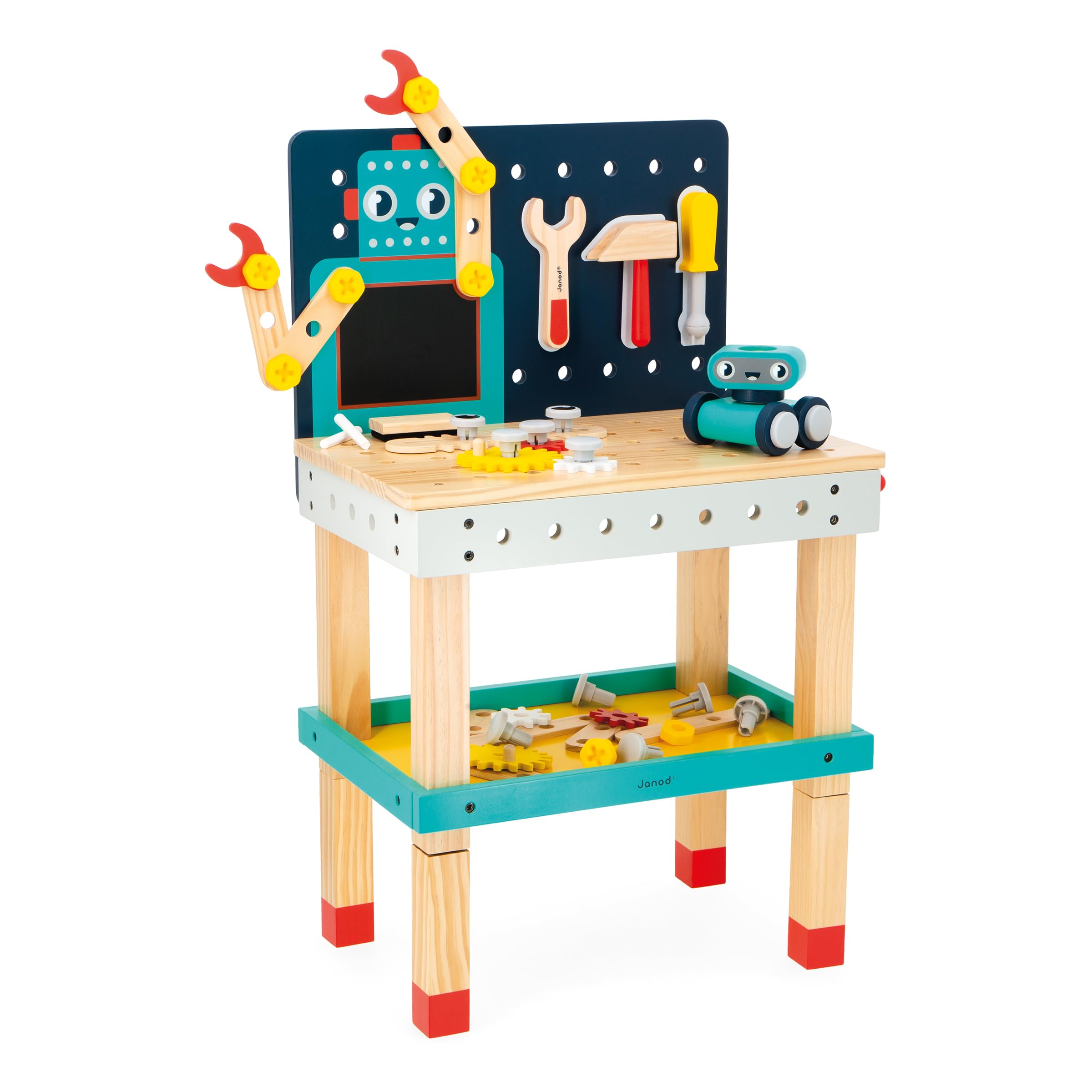 janod-brico-kids-gro-e-roboter-werkbank-mit-51-teilen-ab-3-jahre image 1
