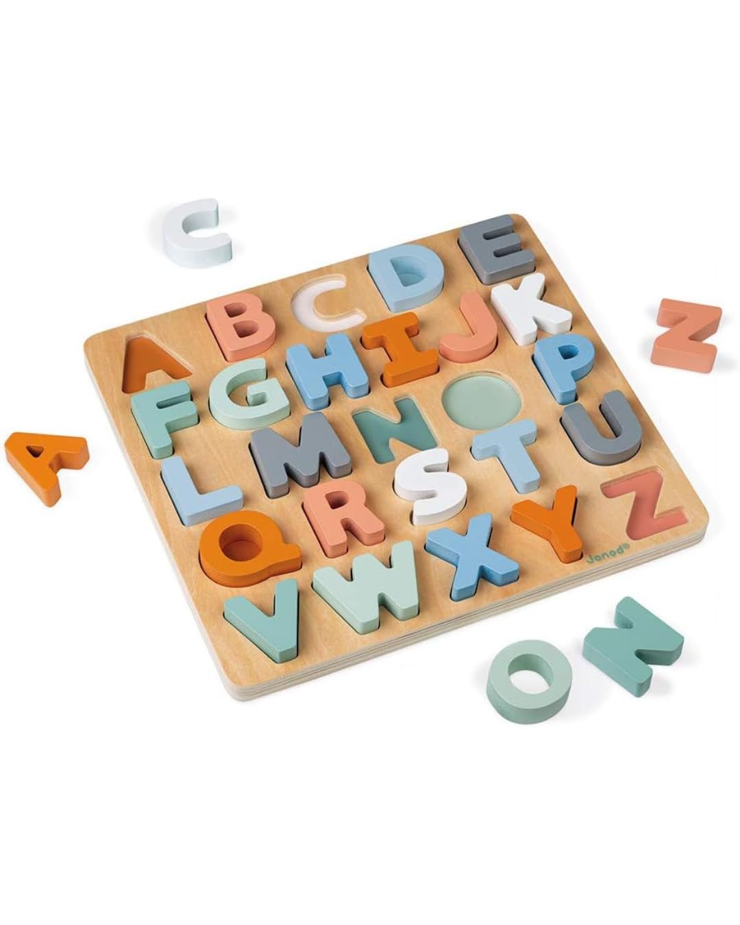 janod-sweet-cocoon-alphabet-puzzle-holz-26-teile-mit-tafel image 1