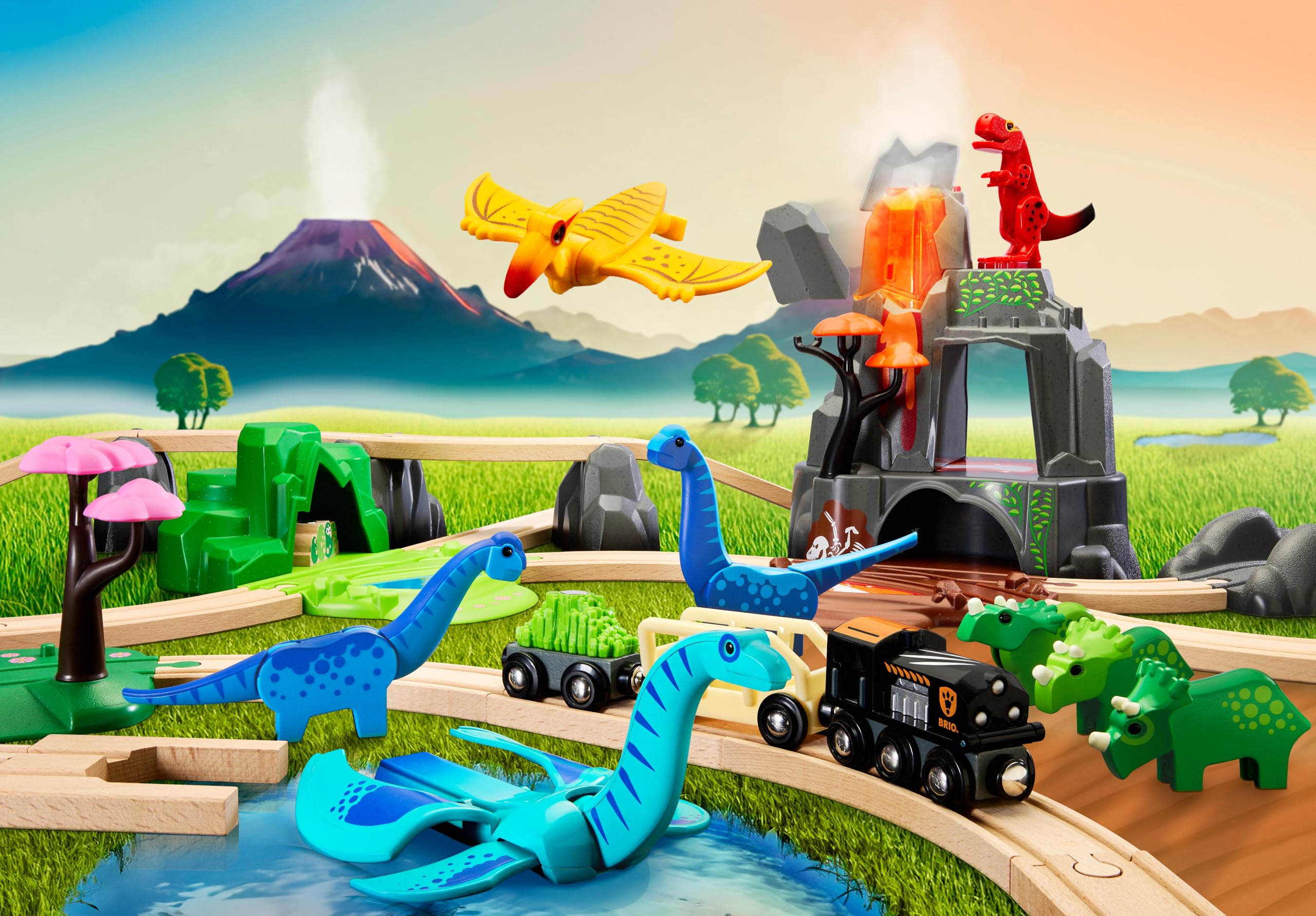 brio-world-dinosaurier-deluxe-set-36104-45-teiliges-zugset-mit-vulkan-ab-3-jahre image 7