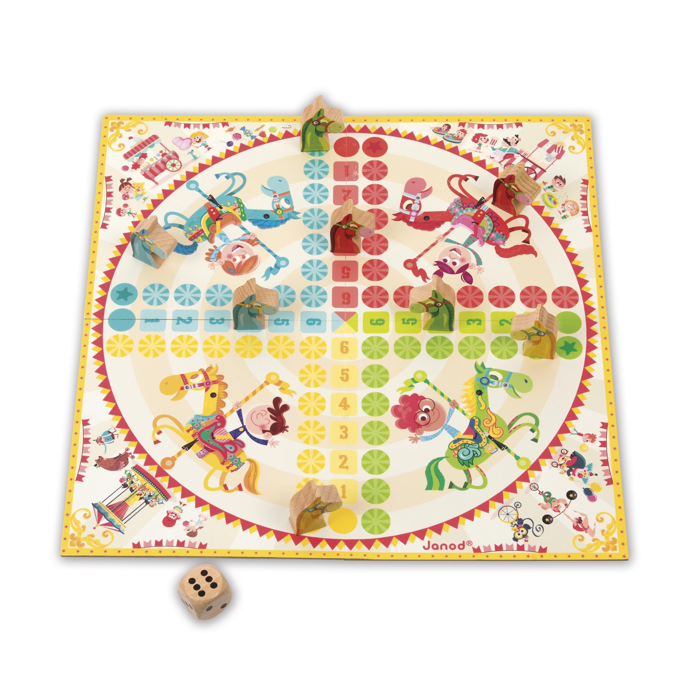 janod-jeu-des-petits-chevaux-dame-2-in-1-holzspiel-ab-4-jahren image 2