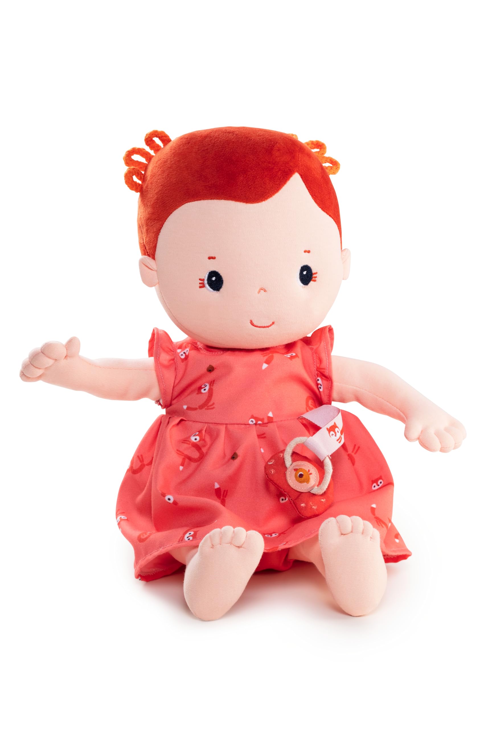 lilliputiens-rose-stoff-babypuppe-36-cm-mit-magnetschnuller-und-kleidung image 2