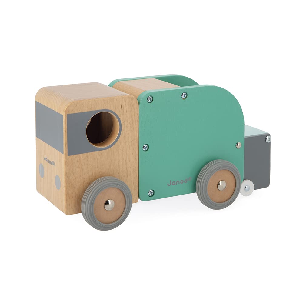 janod-bolid-m-llwagen-aus-holz-j04633-gr-n-22-cm-fahrzeug-ab-2-jahre image 3