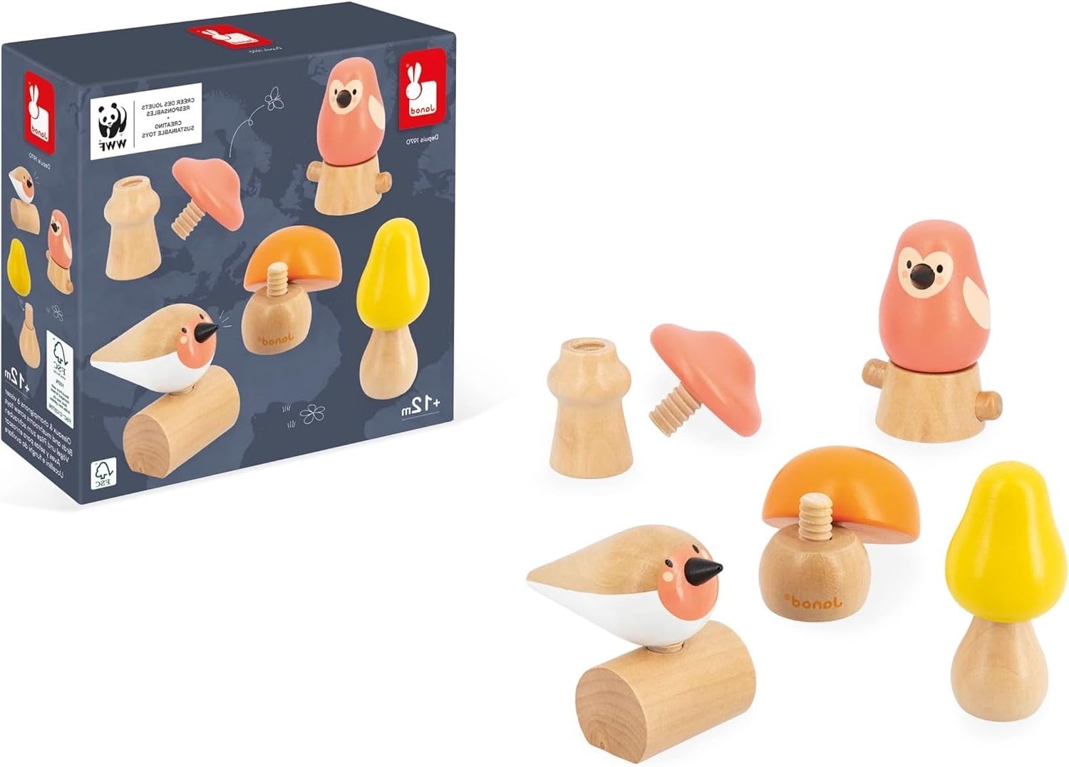 janod-wwf-schraubspiel-wald-j08643-mit-v-geln-und-pilzen-ab-18-monaten image 1