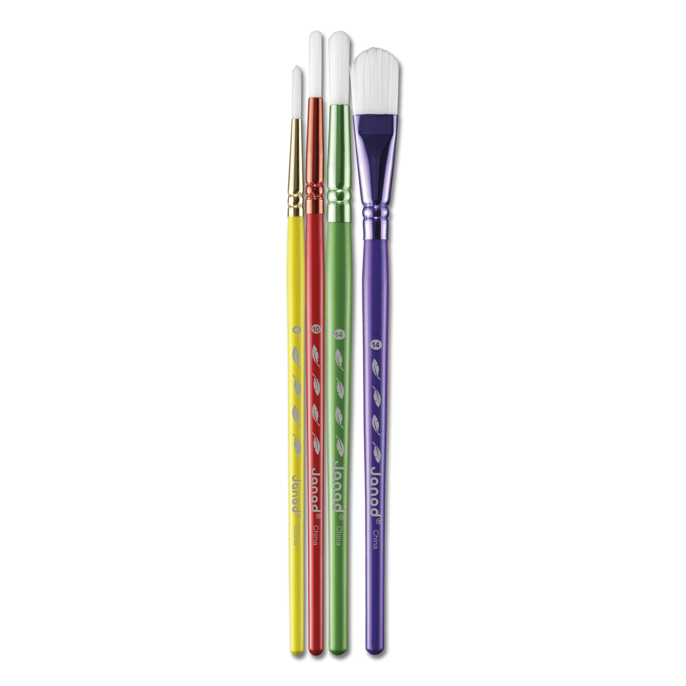 janod-4er-set-pinsel-j07410-rund-flach-f-r-kinder-ab-4-jahre image 2