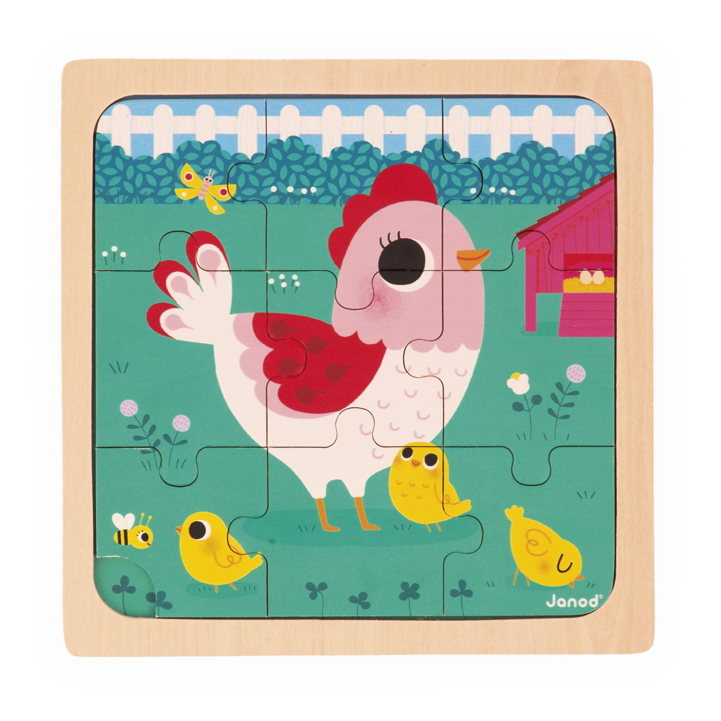 janod-3-holzpuzzle-9-teilig-huhn-katze-hase-j07113 image 5