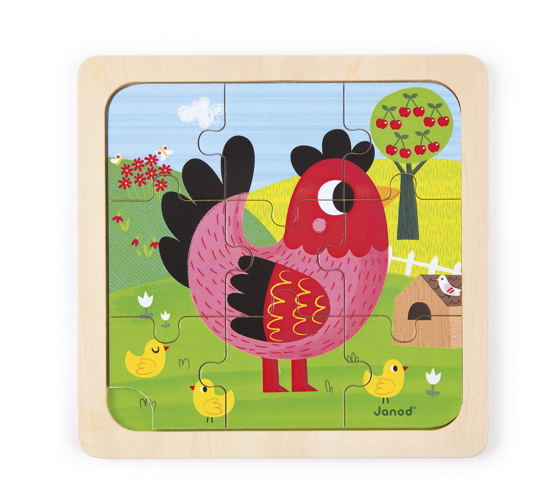 janod-j07064-holzpuzzle-violette-huhn-9-teile-18-36-monate image 3