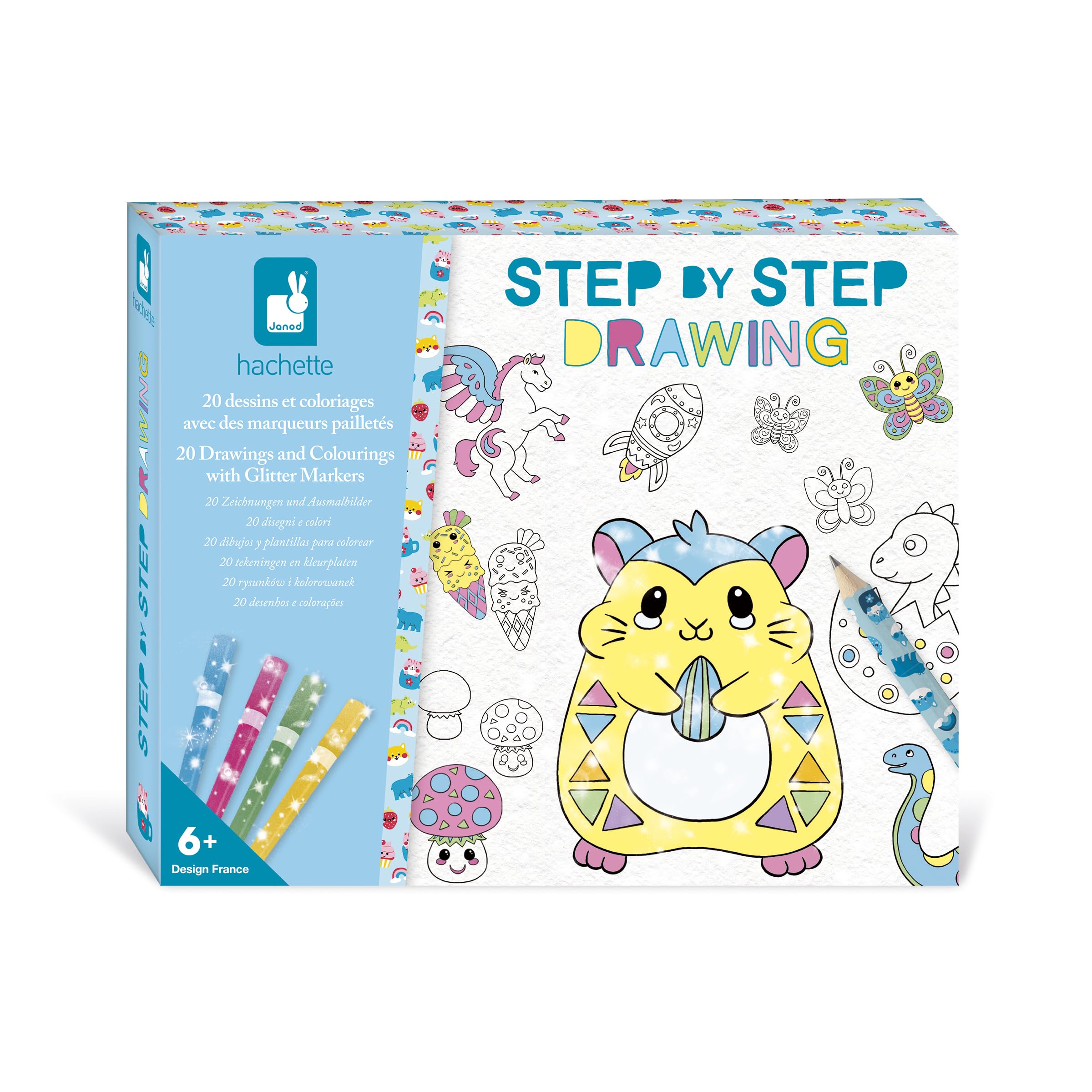 janod-step-by-step-drawing-j09157-zeichensetz-mit-glitzerstiften image 1