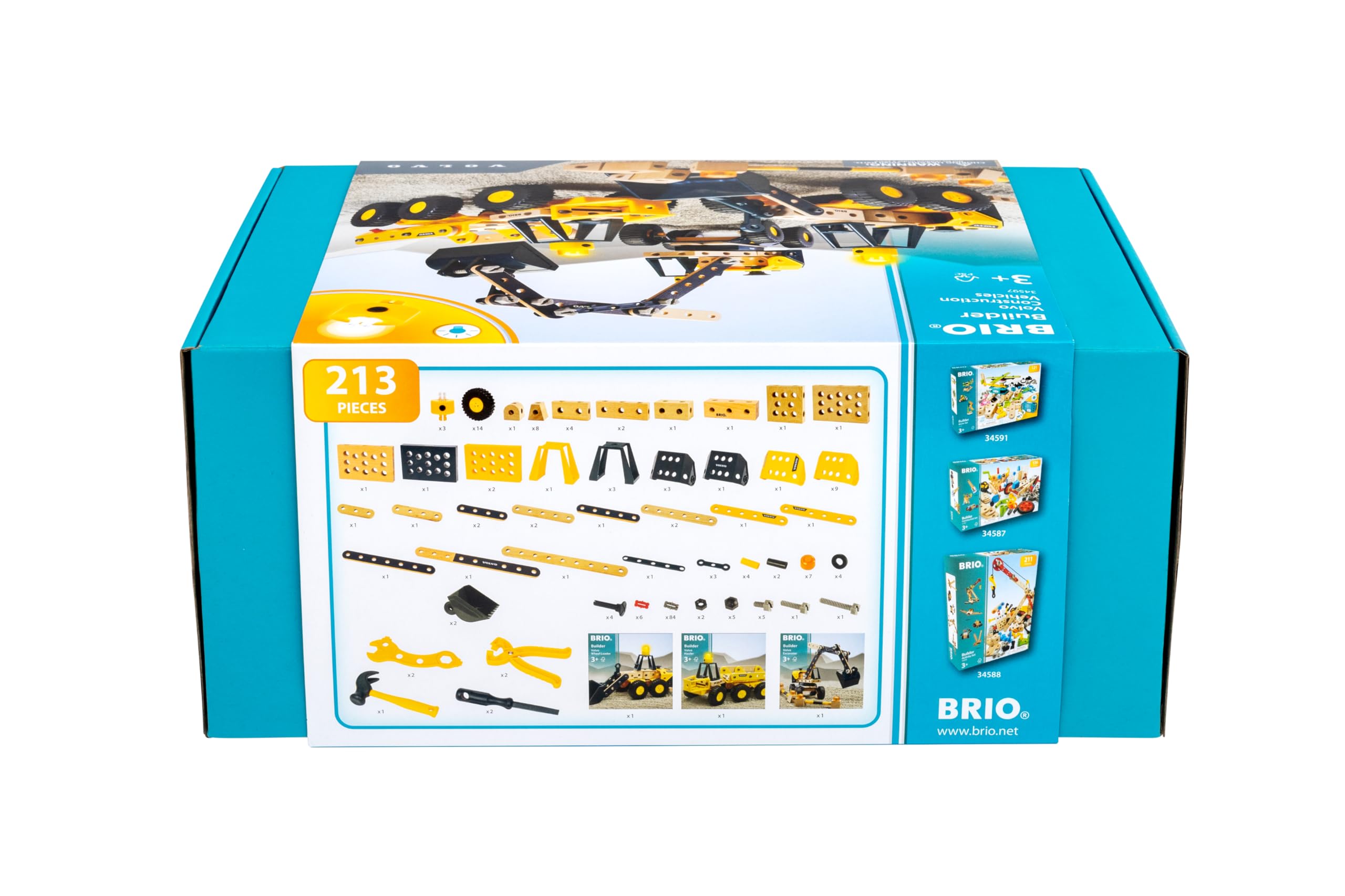 brio-builder-34597-volvo-baufahrzeuge-box-bagger-frontlader-muldenkipper image 3