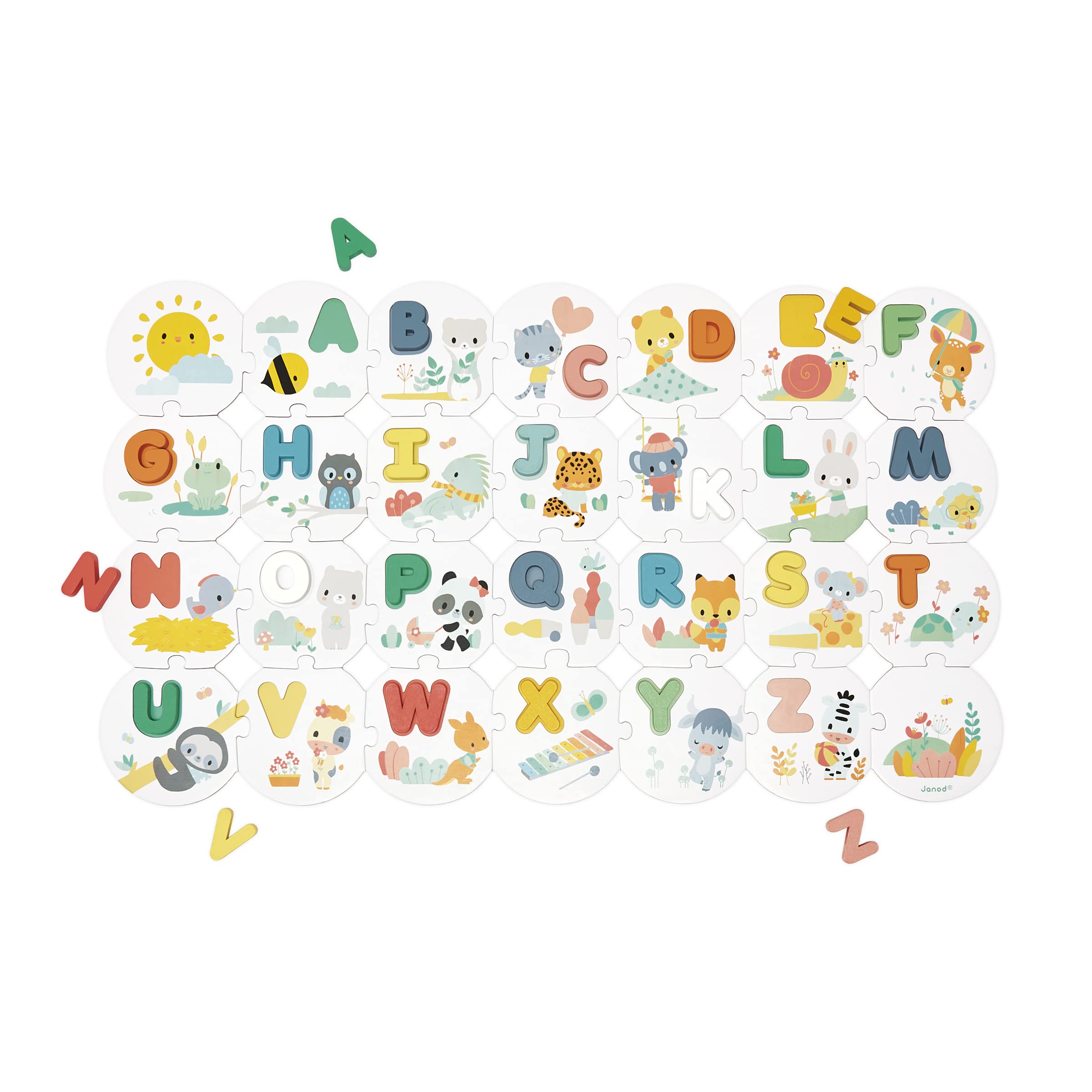 janod-pure-puzzle-mein-erstes-alphabet-j08045-28-teile-26-holzbuchstaben image 2