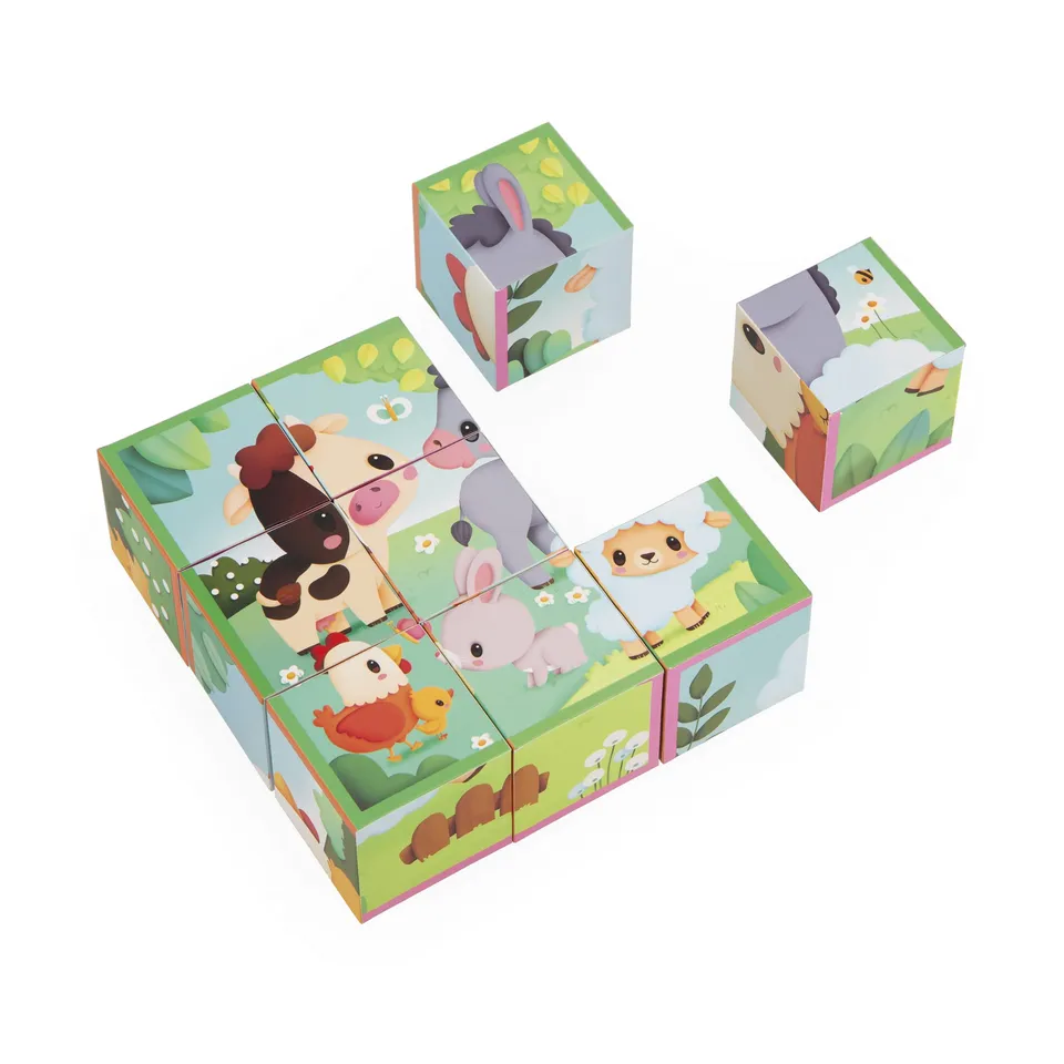 janod-w-rfelpuzzle-bauernhof-9-w-rfel-6-puzzles-aus-pappe image 1