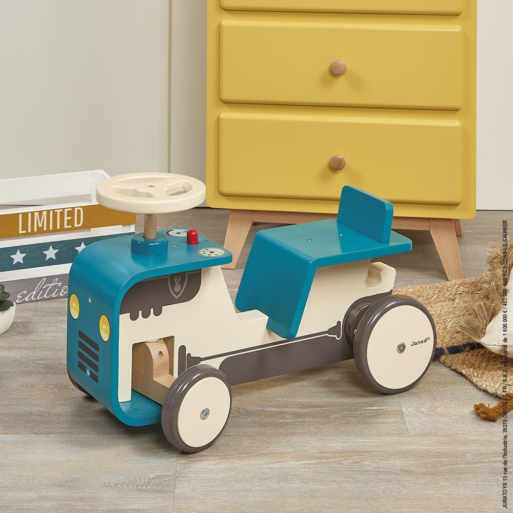 janod-traktor-rutscher-holz-rutschauto-j08053 image 2