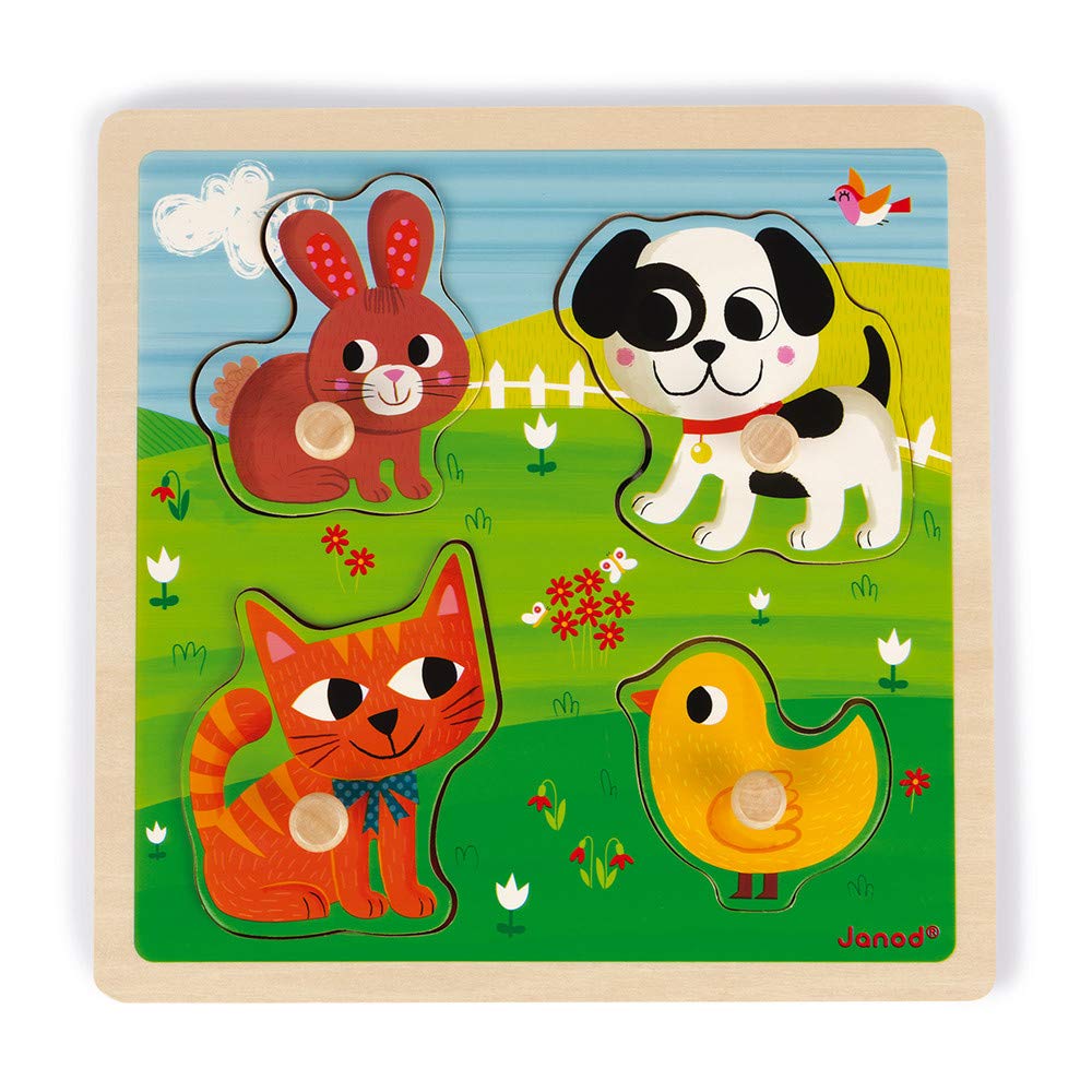 janod-tast-puzzle-meine-ersten-tiere-holz-4-teile-ab-12-monaten image 2