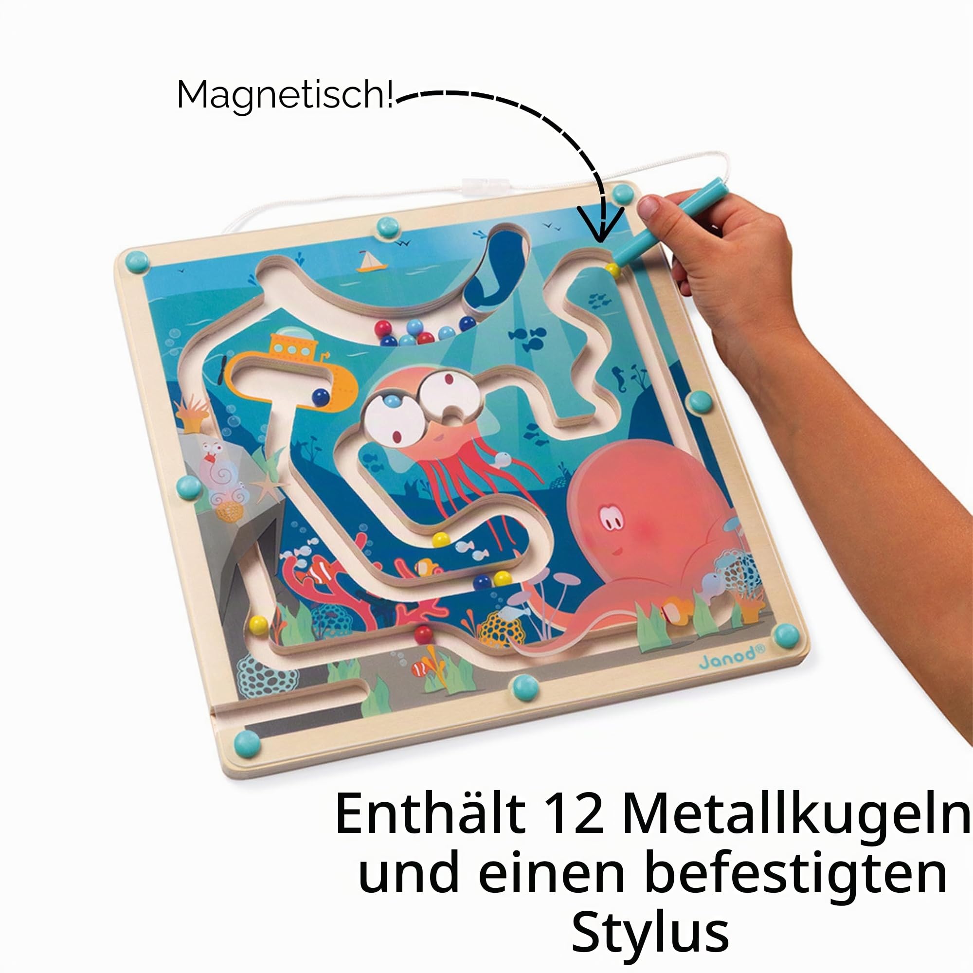 janod-magnetisches-kugellabyrinth-ozean-holz-25-cm-ab-2-jahren image 4