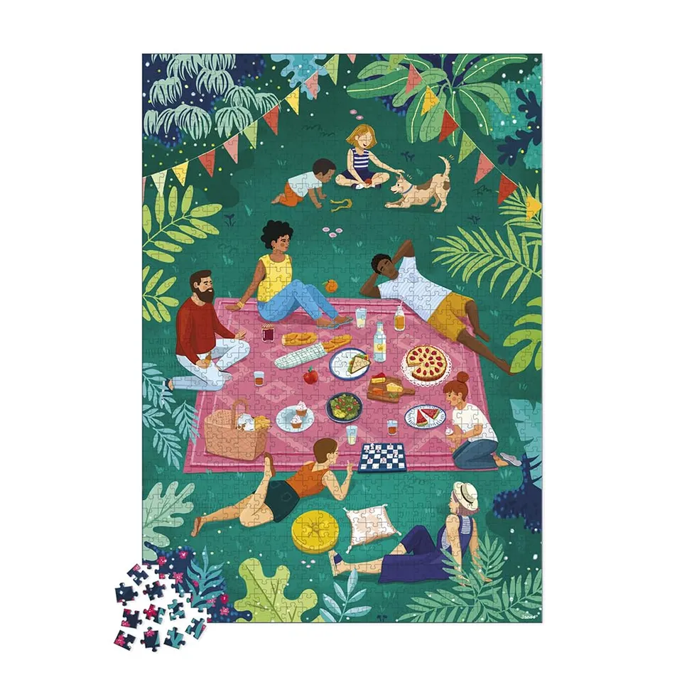 janod-puzzle-picknick-mit-freunden-1000-teile-ab-8-jahre image 1