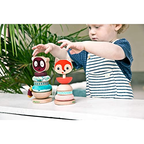 lilliputiens-alice-stapelpyramide-sensorik-stapelspiel-6-teilig-fuchs-ab-12-mona image 7
