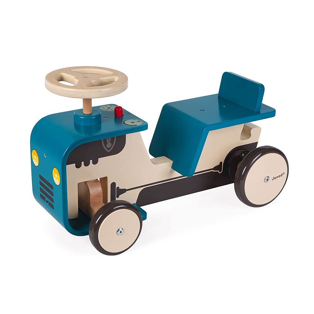 janod-traktor-rutscher-holz-rutschauto-j08053 image 1