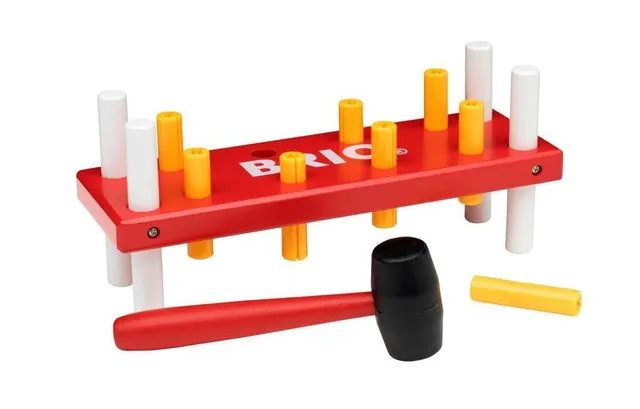 brio-30525-rote-klopfbank-mit-hammer-und-8-stiften image 1