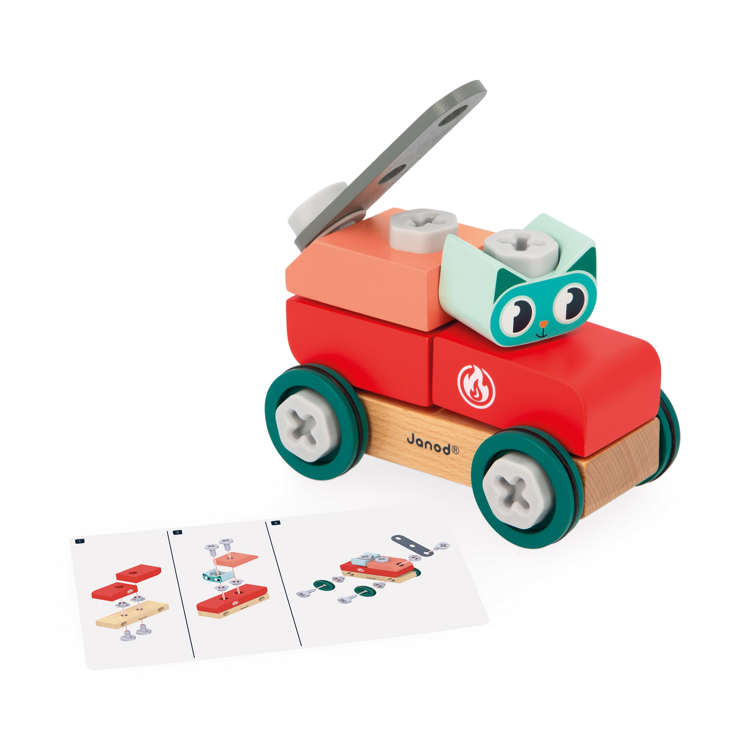 janod-brico-kids-katzen-bastelauto-konstruktionsspiel-29-tlg image 3
