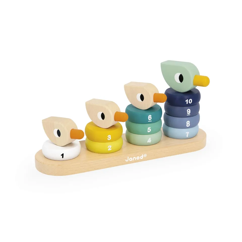 janod-stapelspiel-enten-aus-holz-14-teiliges-zahlen-lernspiel-ab-12-monaten image 1