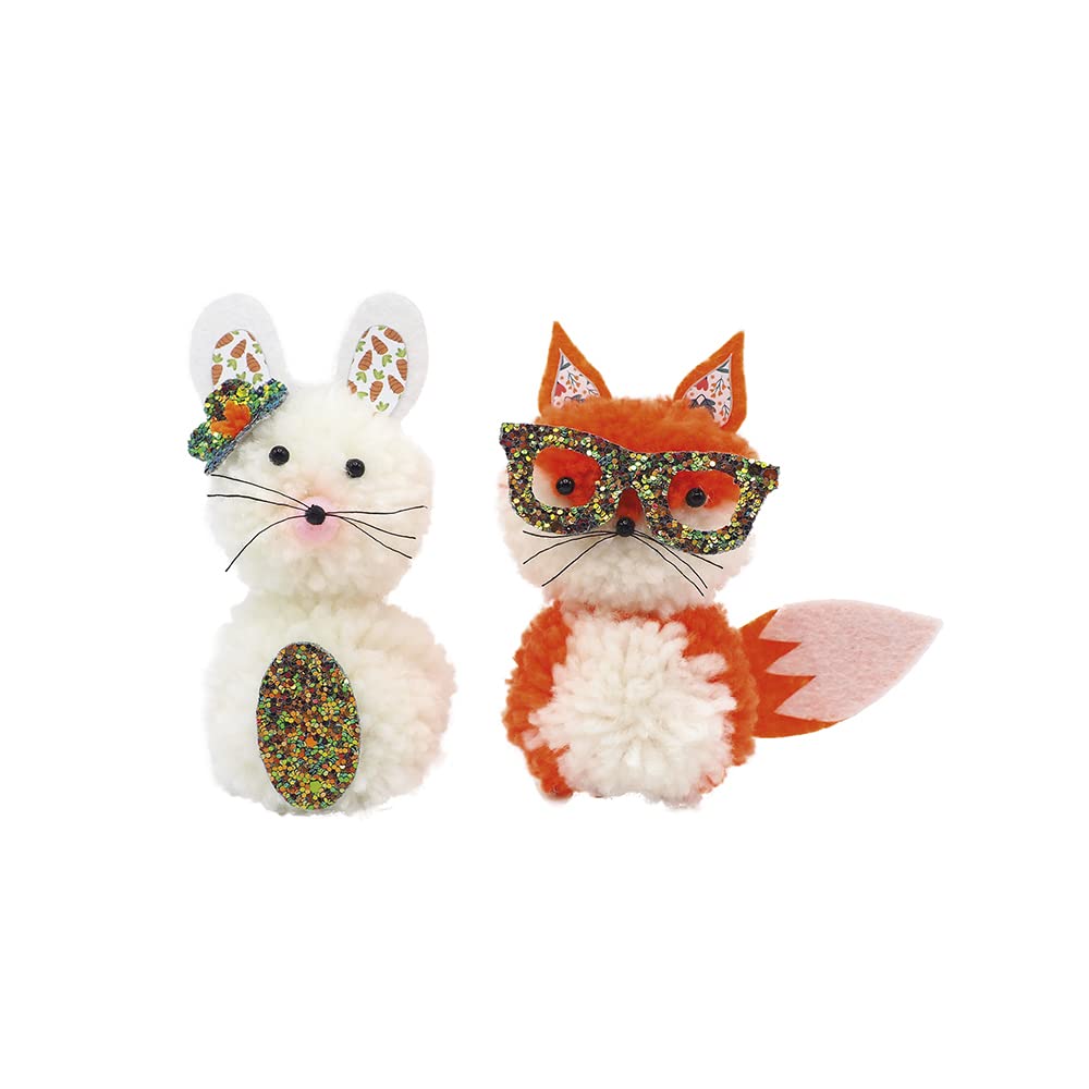 janod-les-ateliers-d-co-j07919-bastel-set-2-pompons-tiere-fuchs-hase image 2