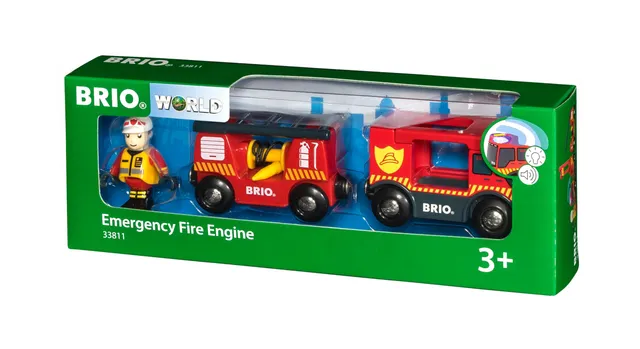 brio-world-feuerwehr-leiterfahrzeug-feuerwehrauto-mit-anh-nger-und-figur image 1