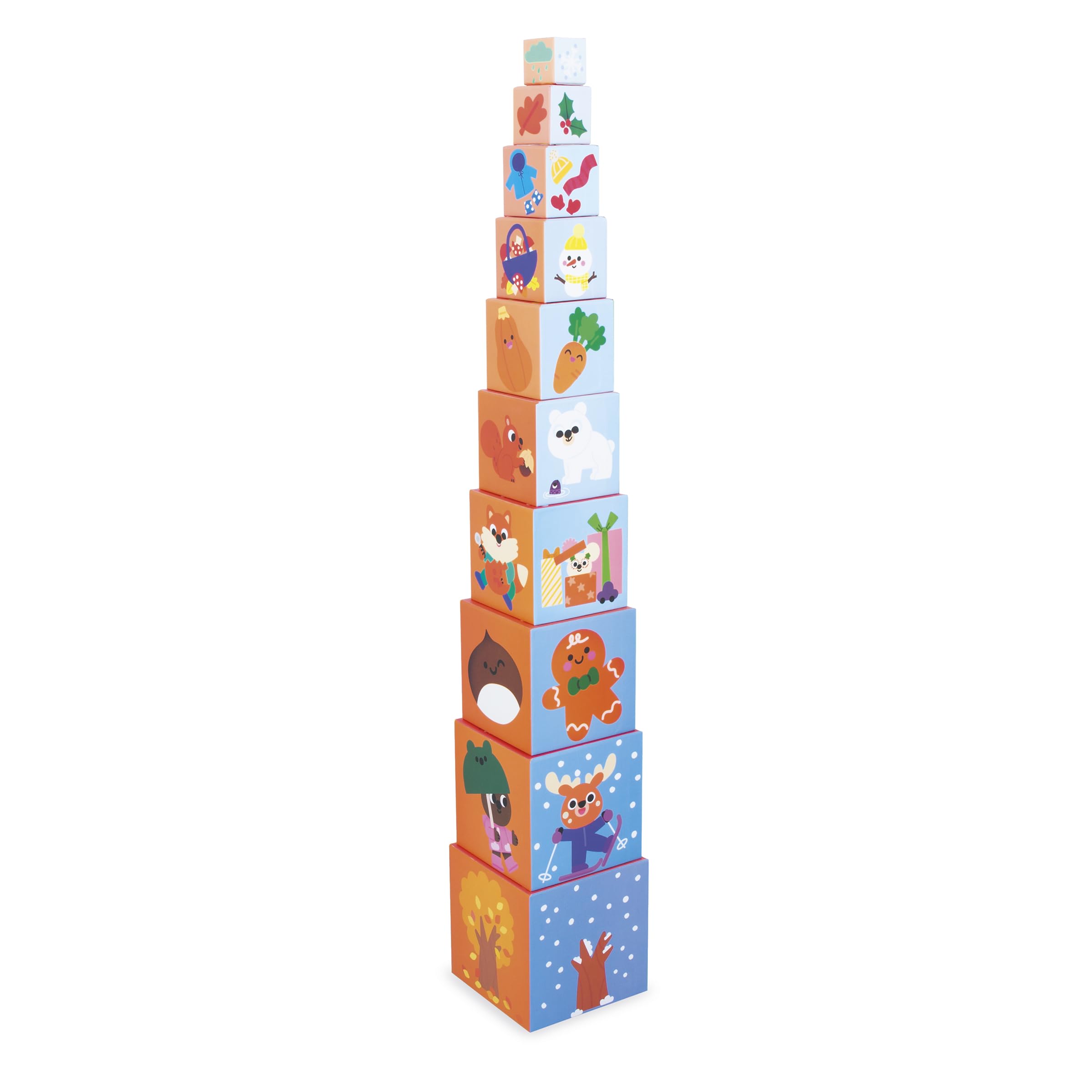 janod-meine-erste-pyramide-10-stapelw-rfel-vier-jahreszeiten image 4