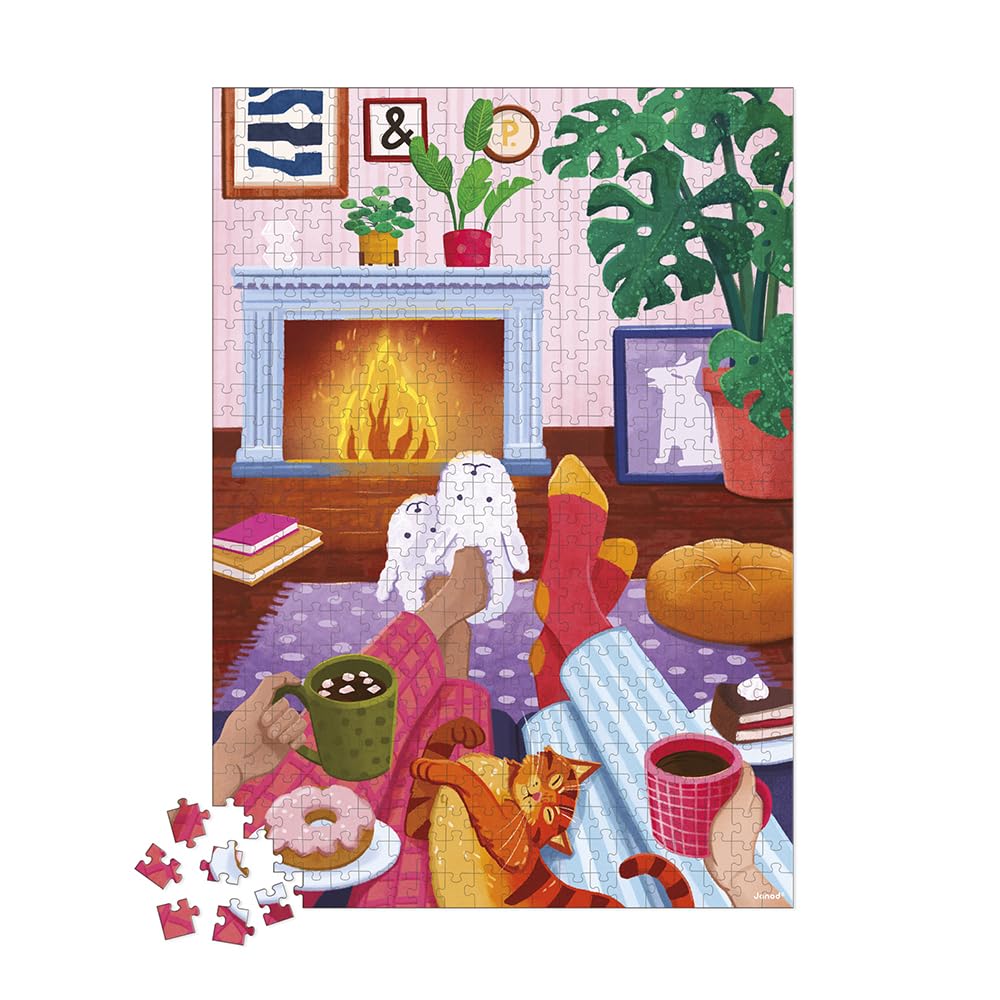 janod-puzzle-abend-am-kamin-500-teile-ab-8-jahre image 1