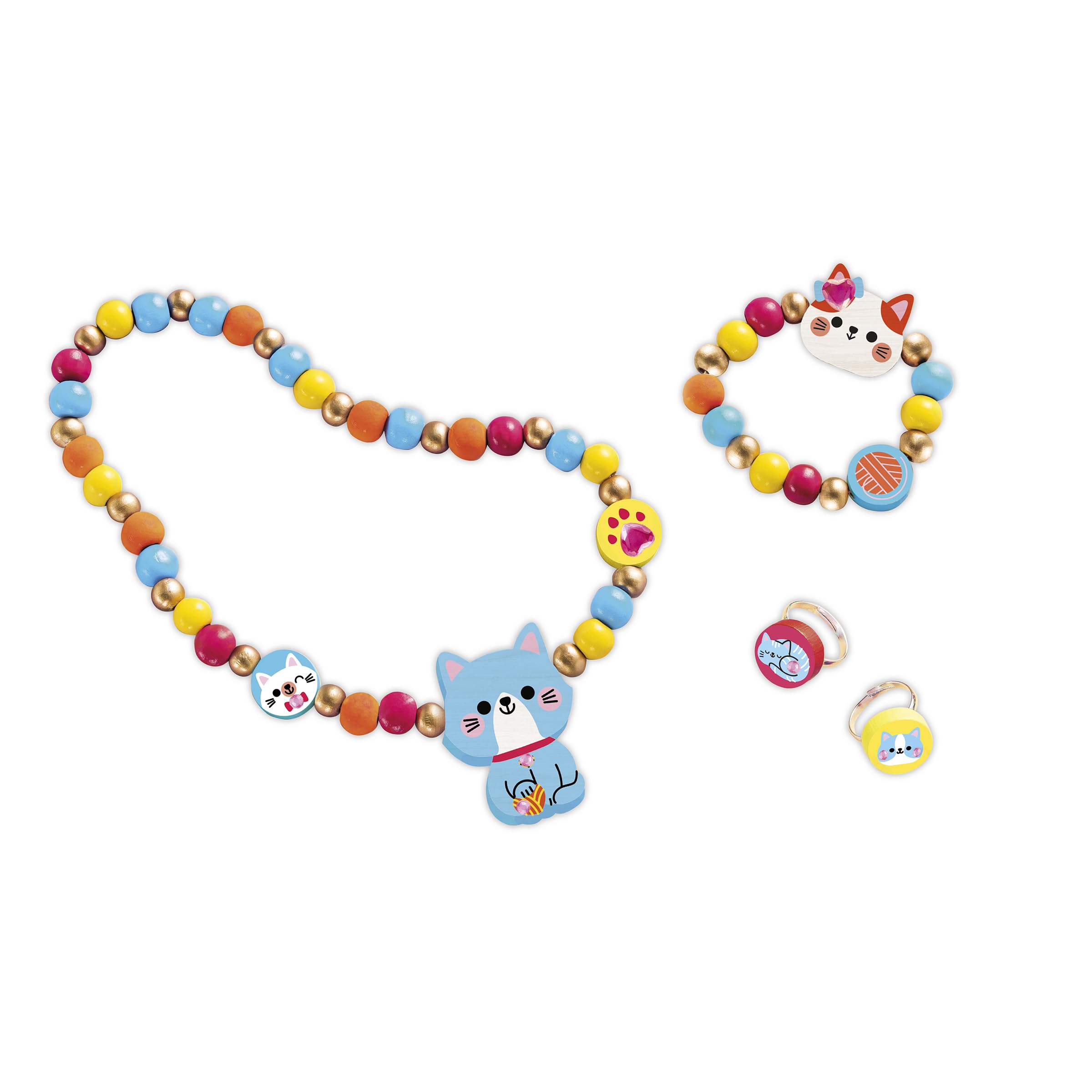 janod-kleine-katzen-holzschmuck-bastelset-4-teiliges-diy-kreativset-ab-4-jahren image 3