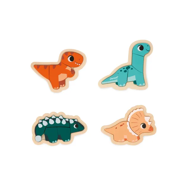 janod-j05824-holzpuzzle-set-dinos-4-evolutive-dino-puzzles-mit-2-bis-5-teilen image 1