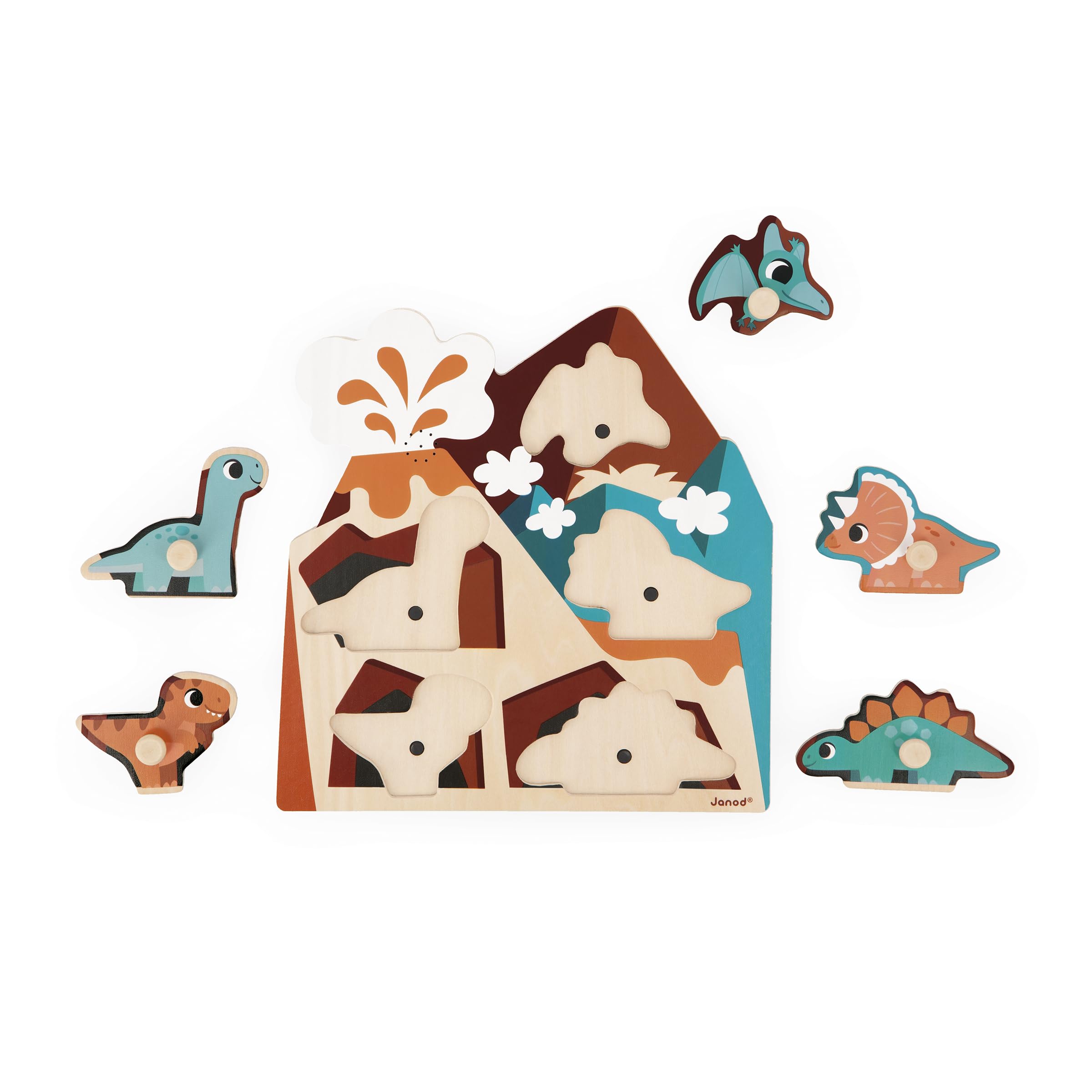 janod-holzpuzzle-mit-ger-uschen-dino-5-teile-ab-18-monaten image 2
