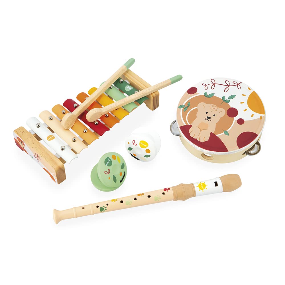 janod-confetti-holz-musikset-4-instrumente-xylofon-tamburin-fl-te-ab-2-jahre image 8