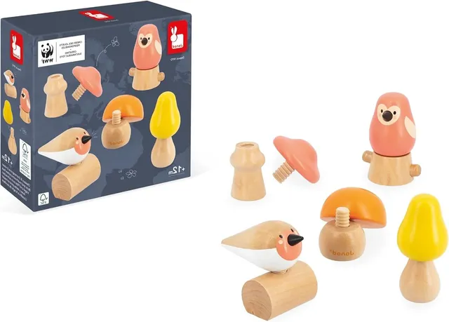 janod-wwf-schraubspiel-wald-j08643-mit-v-geln-und-pilzen-ab-18-monaten image 1
