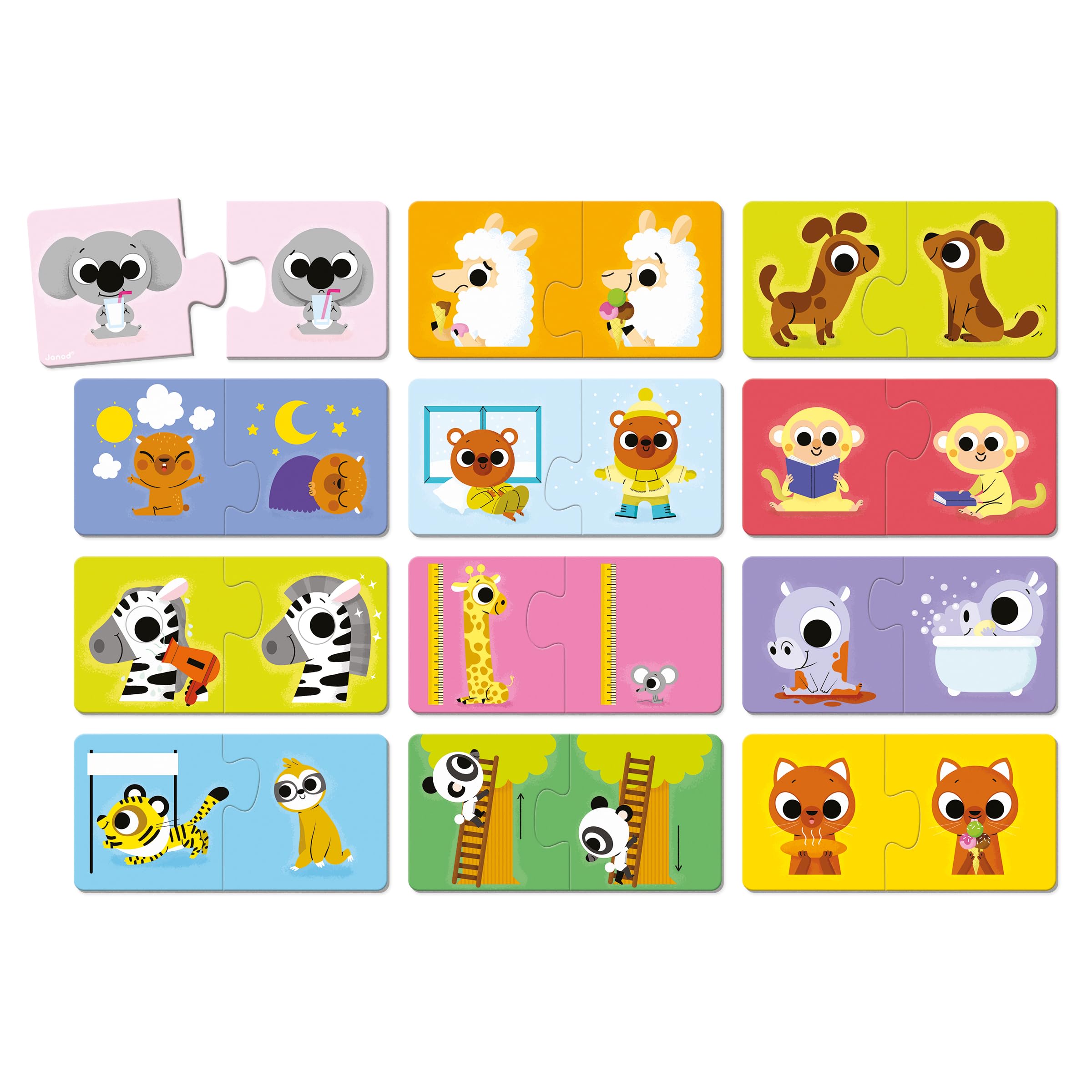 janod-gegens-tze-lernpuzzle-12-zweiteilige-puzzles-15-x-7-5-cm-ab-2-jahren image 2