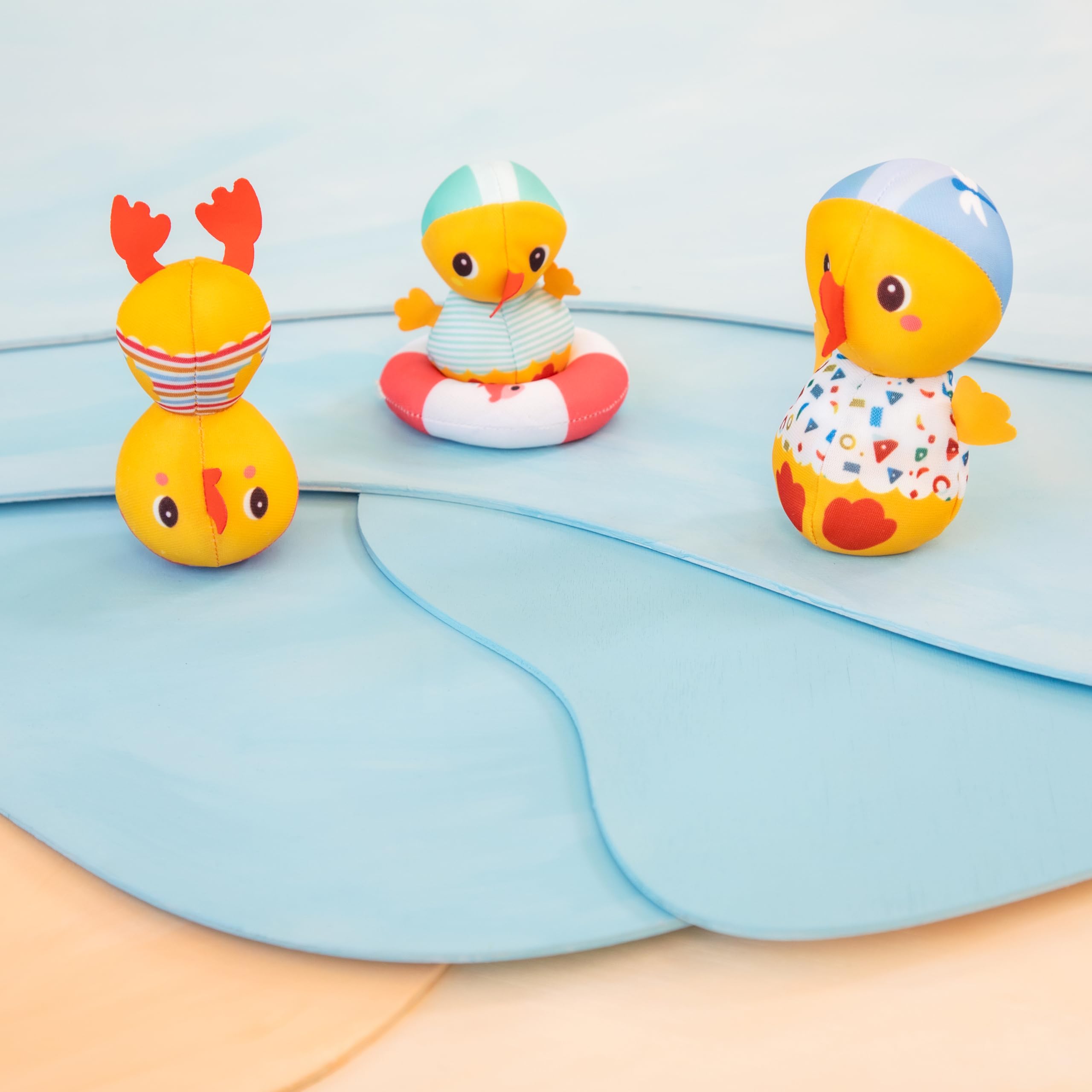 lilliputiens-3-schwimmende-badeenten-mit-ring-badespielzeug image 4