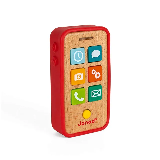 janod-j05334-sound-telefon-aus-holz-orange image 1