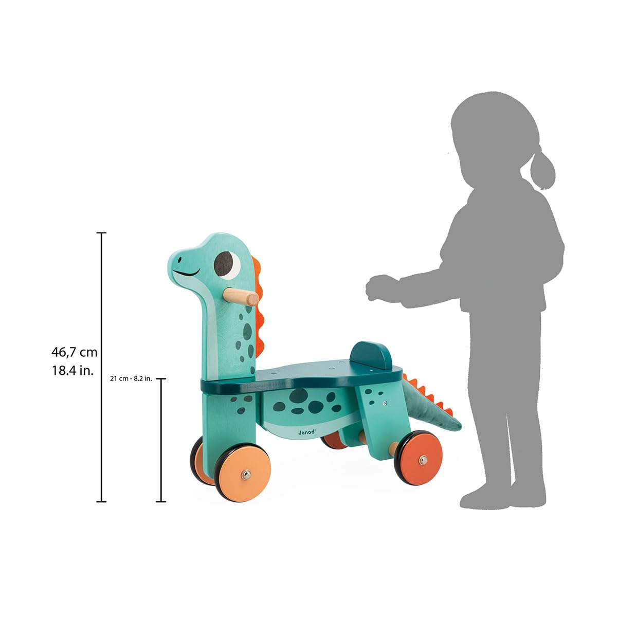 janod-portosaurus-dinosaurier-reittier-j05828-laufrad-sitzh-he-21-cm image 3