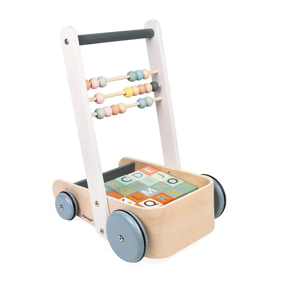 janod-sweet-cocoon-abc-buggy-lauflernwagen-aus-holz-mit-bausteinen image 1