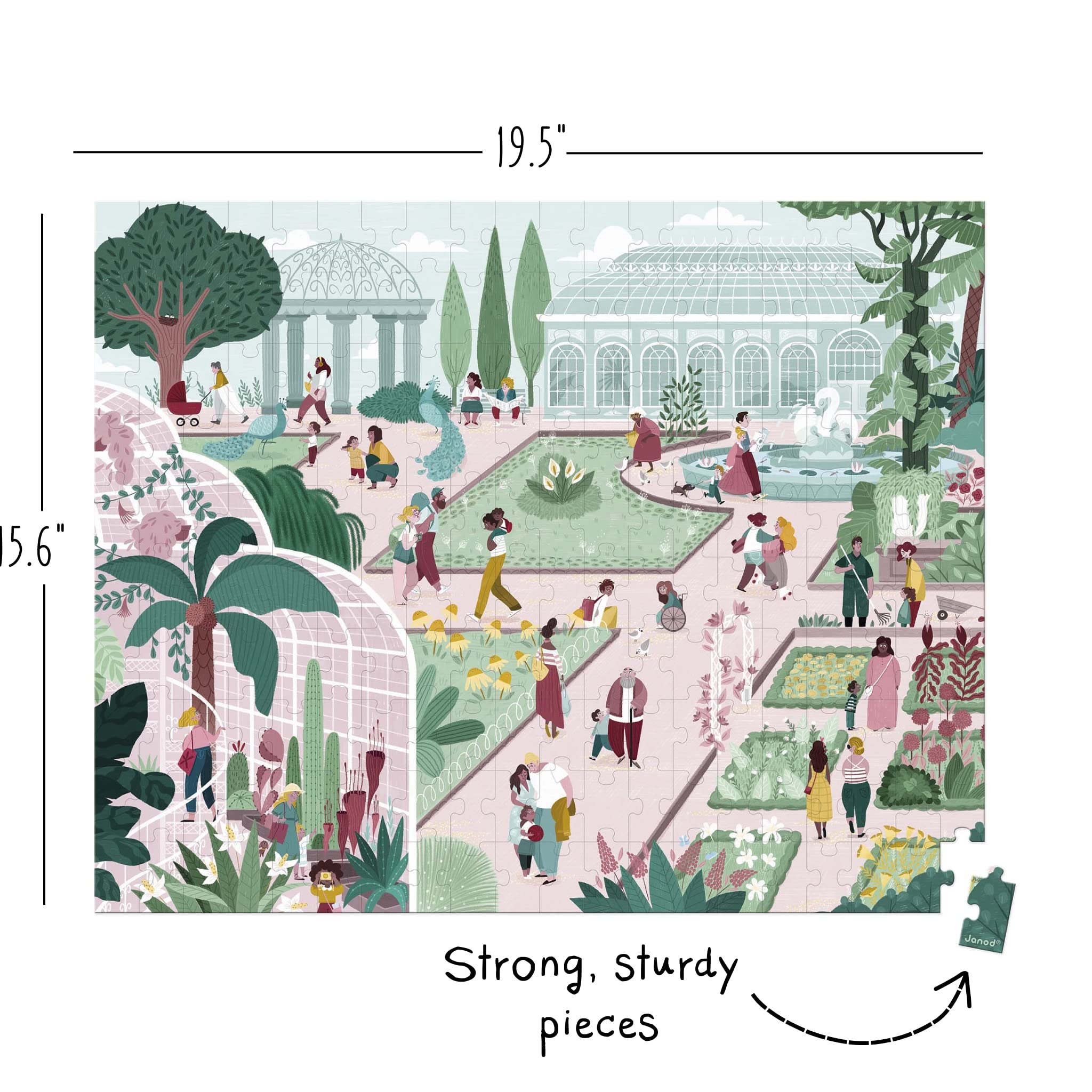 janod-puzzle-botanischer-garten-200-teile-mit-koffer-ab-7-jahren-j02672 image 3