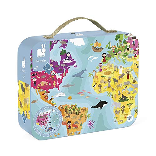 janod-welt-puzzle-j02655-208-teiliges-beidseitiges-kinderpuzzle image 4